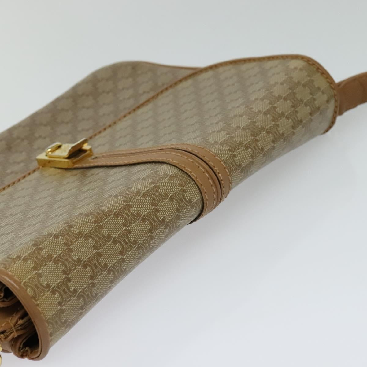 Celine Macadam Shoulder Bag PVC Leather, BEIGE, CANVAS, Shoulder bag