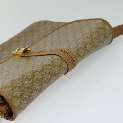 Celine Macadam Shoulder Bag PVC Leather, BEIGE, CANVAS, Shoulder bag