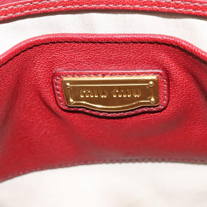 Miu Miu Zip Tote Leather, RED, LEATHER, Tote bag