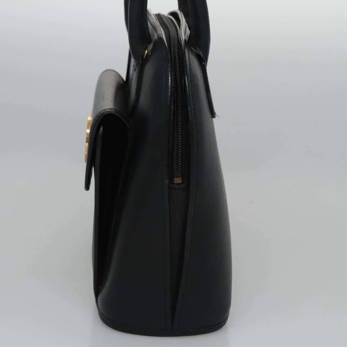 Celine Circle Logo Handbag Leather, BLACK, LEATHER, Handbag