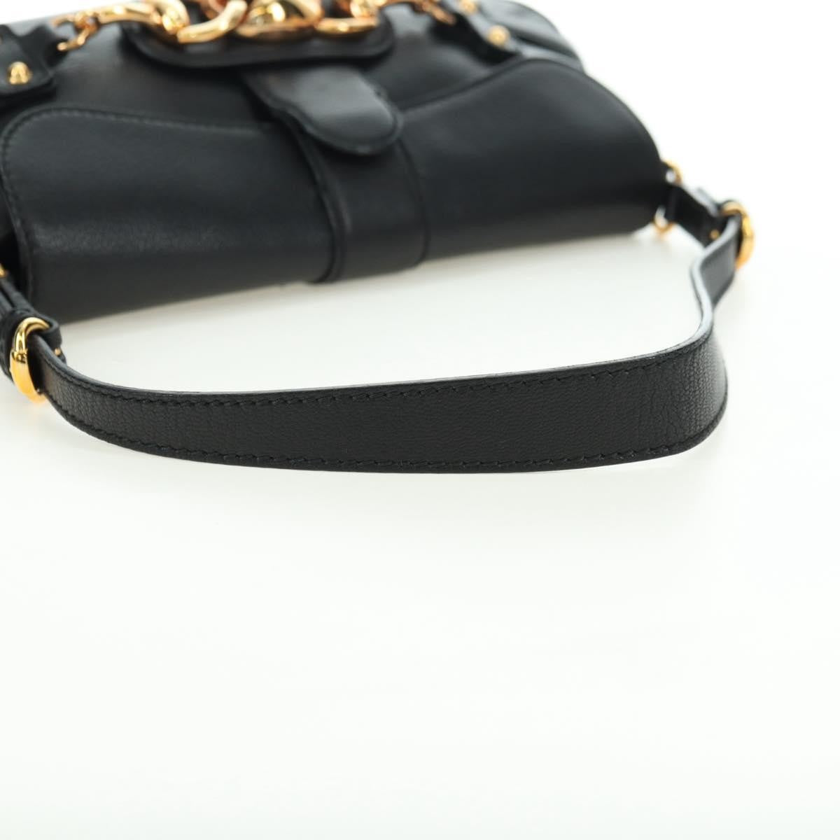 Gucci Horsebit Shoulder Bag GG Canvas and Leather, Black, Leather, Shoulder Bag