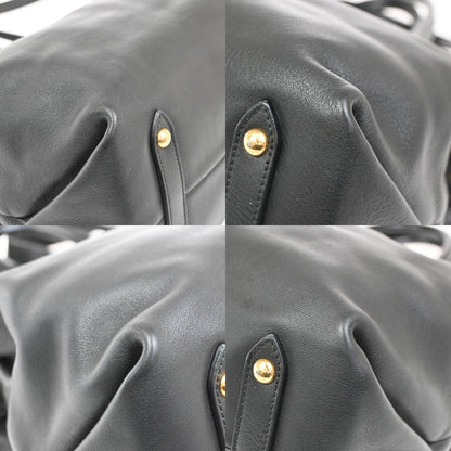 Salvatore Ferragamo Double Gancini Side Buckle Tote Leather, BLACK, LEATHER, Tote bag