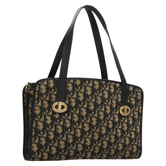 Christian Dior Vintage Trotter Shoulder Bag Canvas, NAVY, CANVAS, Shoulder bag