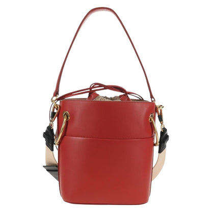 Chloe Roy Bucket Bag Leather, RED, LEATHER, Shoulder bag