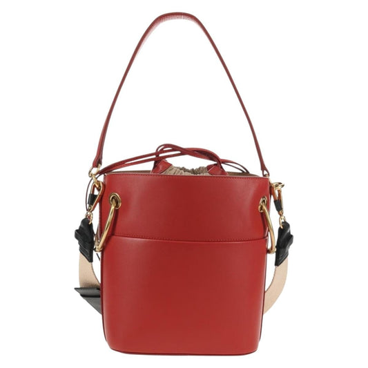 Chloe Roy Bucket Bag Leather, RED, LEATHER, Shoulder bag
