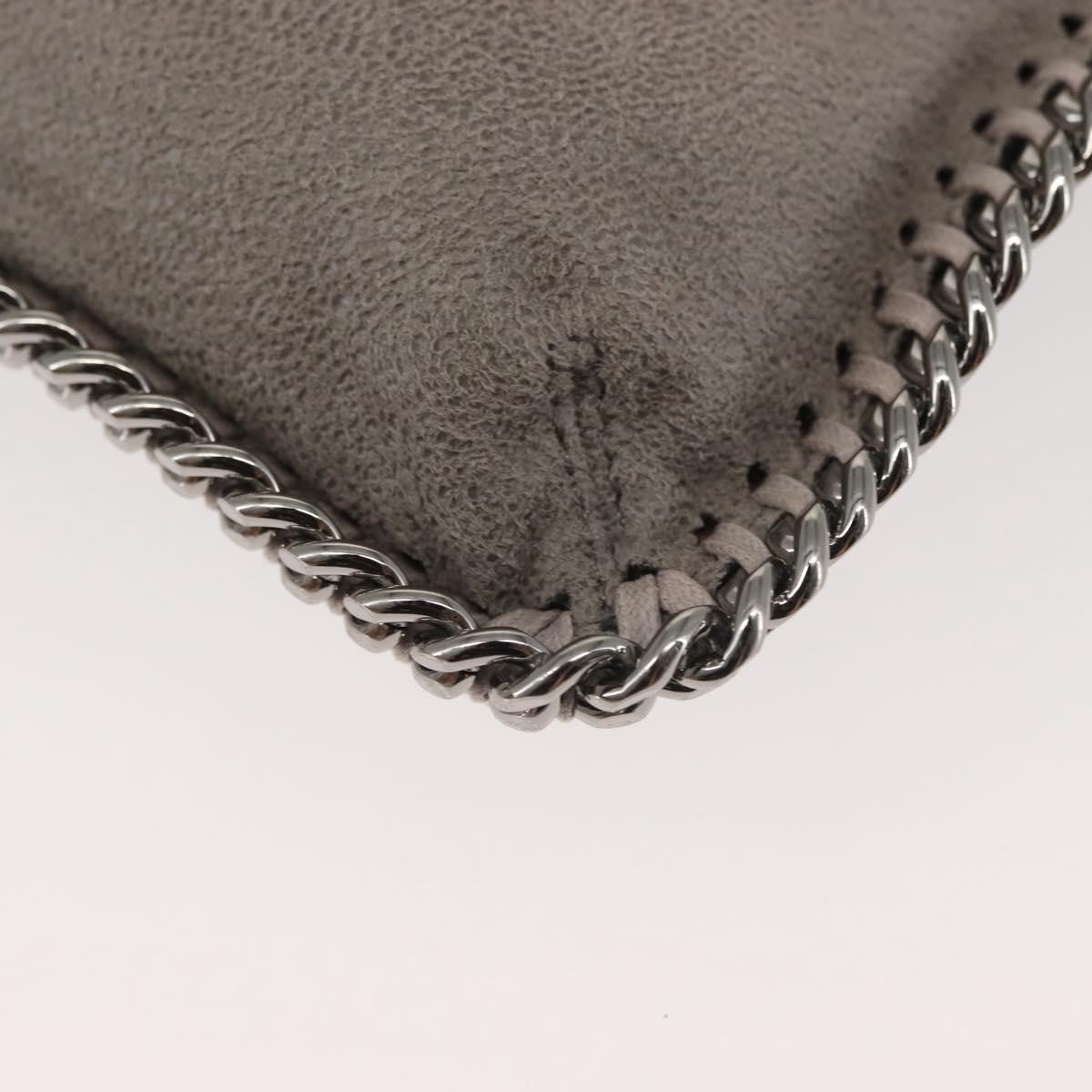 Stella McCartney Falabella Fold Over Flap Crossbody Bag Shaggy Deer, GRAY, SUEDE, Crossbody bag