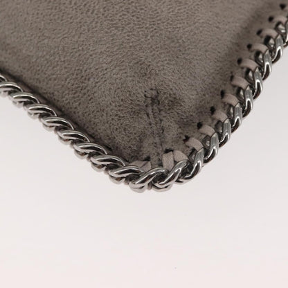 Stella McCartney Falabella Fold Over Flap Crossbody Bag Shaggy Deer, GRAY, SUEDE, Crossbody bag