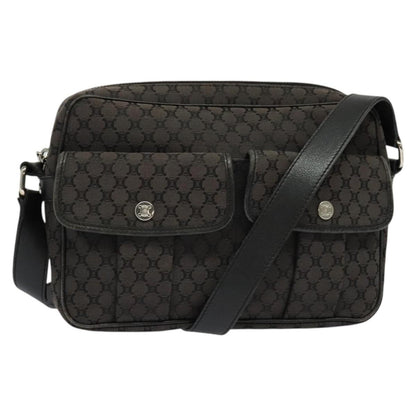 Celine Vintage Macadam Shoulder Bag Canvas, BLACK, CANVAS, Shoulder bag