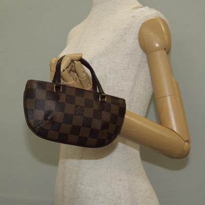 Louis Vuitton Manosque Pochette Damier, BROWN, CANVAS, Clutche & pouche