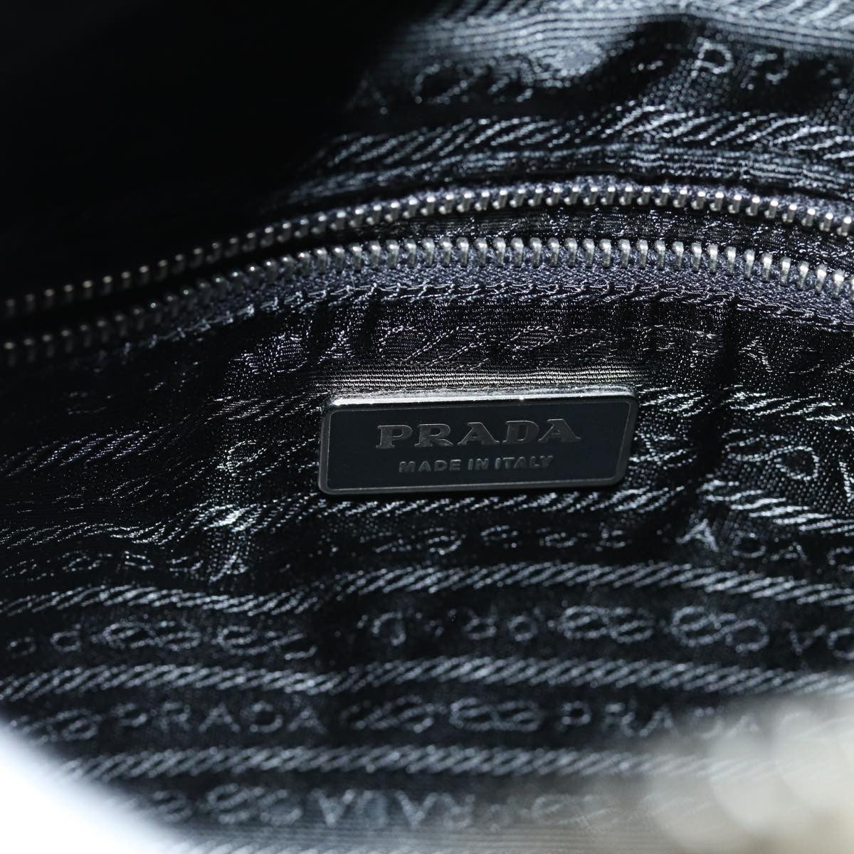 Prada Vintage Zip Handbag Tessuto, BEIGE, NYLON, Handbag