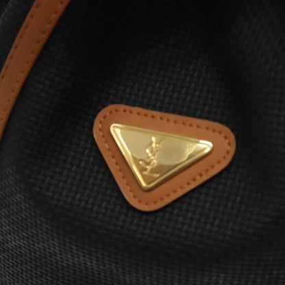 Saint Laurent Vintage Shoulder Bag Canvas, BLACK, CANVAS, Shoulder bag