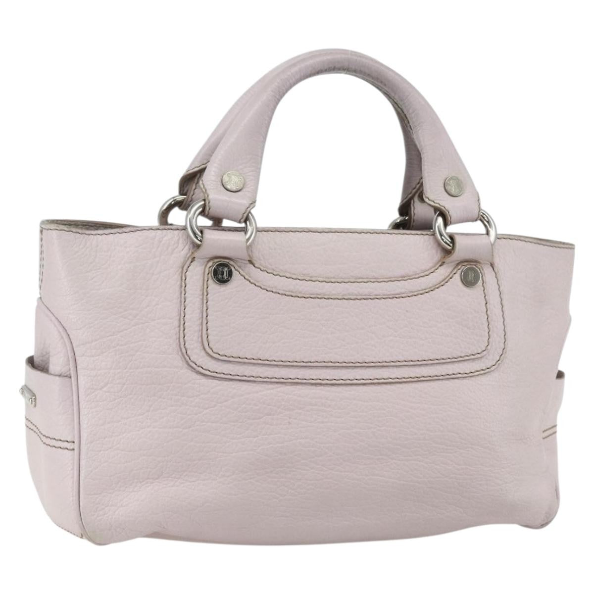 Celine Boogie Satchel Leather, PINK, LEATHER, Handbag
