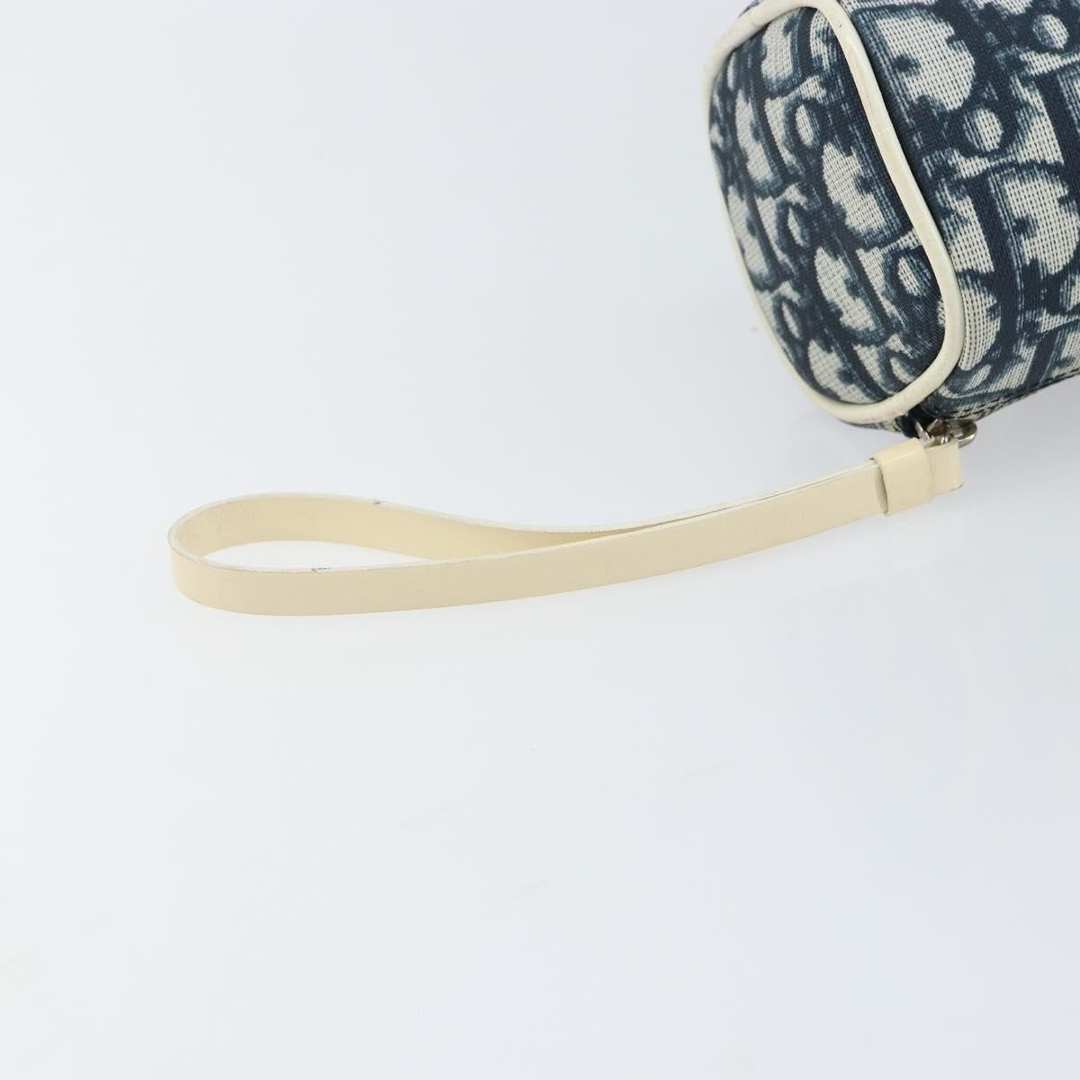 Christian Dior Vintage Trotter Pouch Canvas, NAVY, CANVAS, Clutche & pouche