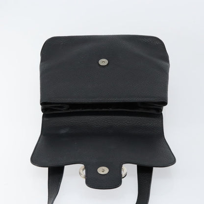 Salvatore Ferragamo Gancini Shoulder Bag Leather, BLACK, LEATHER, Shoulder bag