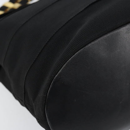 Salvatore Ferragamo Vala Shoulder Bag Canvas, BLACK, CANVAS, Shoulder bag