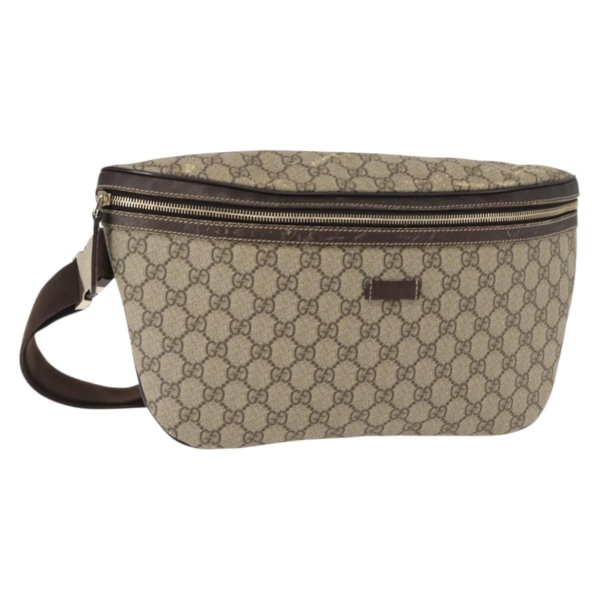Gucci GG Supreme Belt Bag GG Coated Canvas and Leather, BEIGE, CANVAS, Shoulder bag