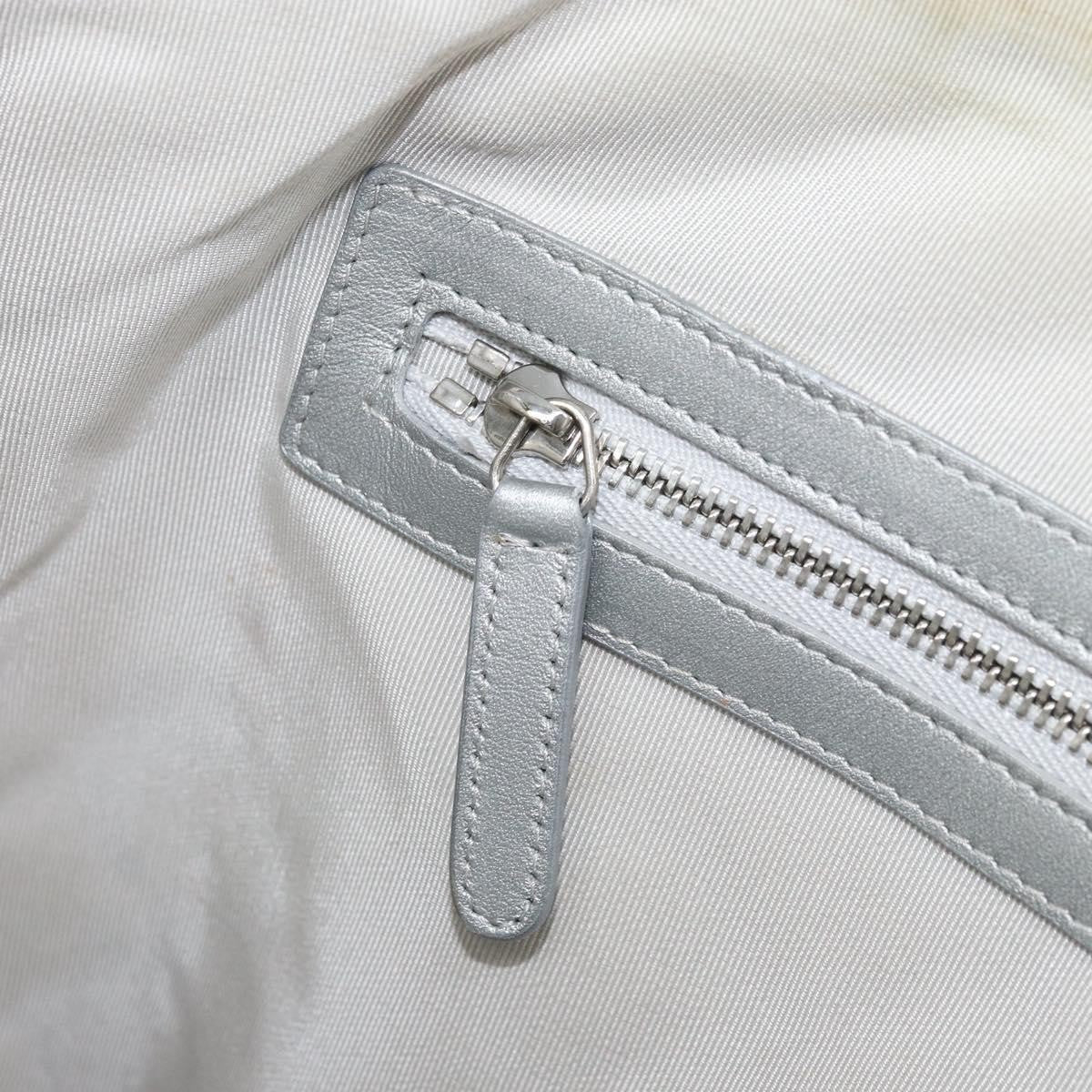 Chanel O Case Clutch Quilted Crumpled Calfskin, SILVER, LEATHER, Clutche & pouche