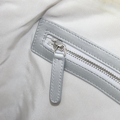 Chanel O Case Clutch Quilted Crumpled Calfskin, SILVER, LEATHER, Clutche & pouche