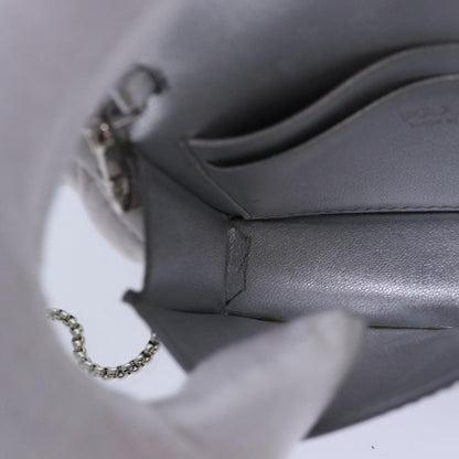 Prada Chain Wallet Embellished Leather, Silver, Leather, Wallet