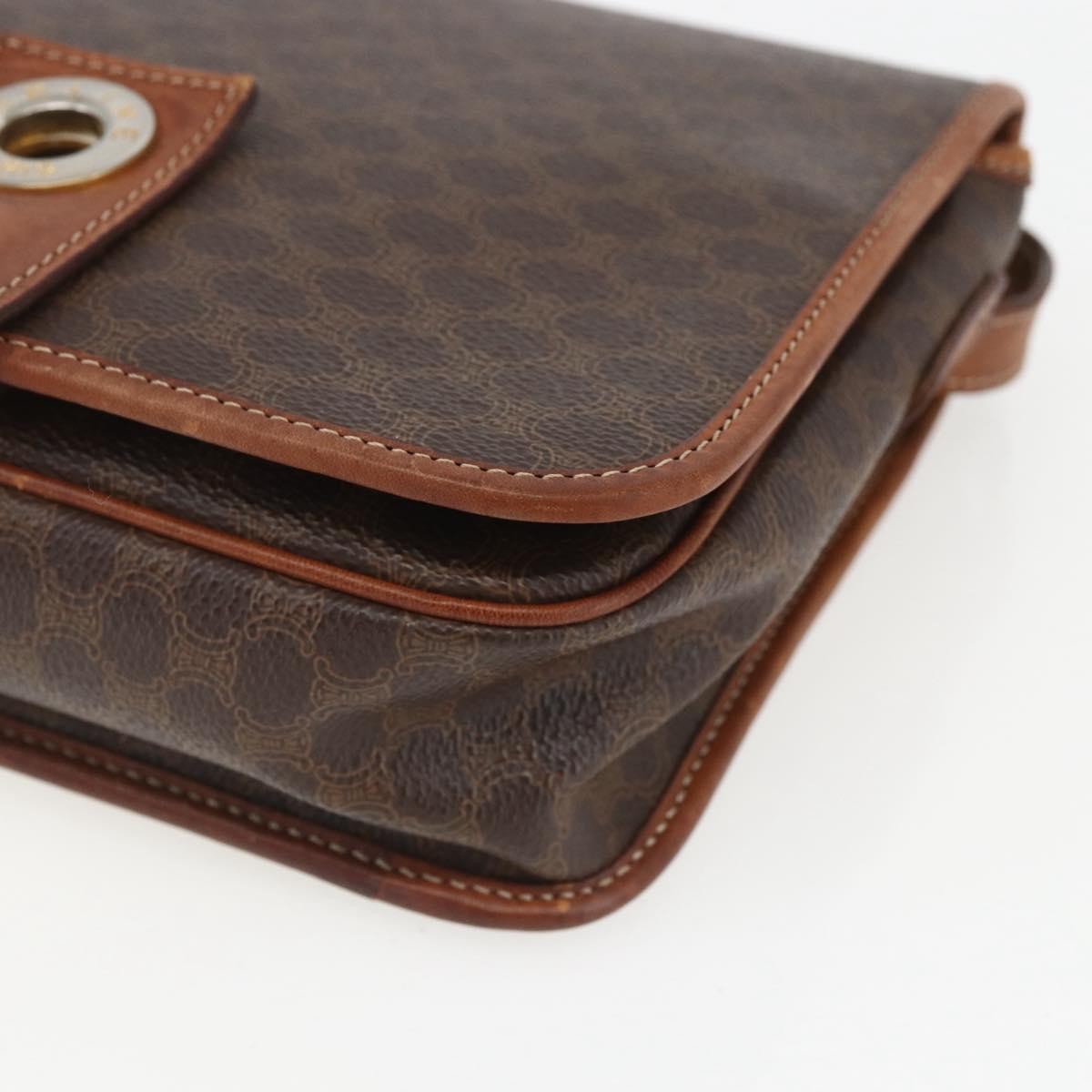 Celine Macadam Shoulder Bag PVC Leather, BROWN, PVC, Shoulder bag