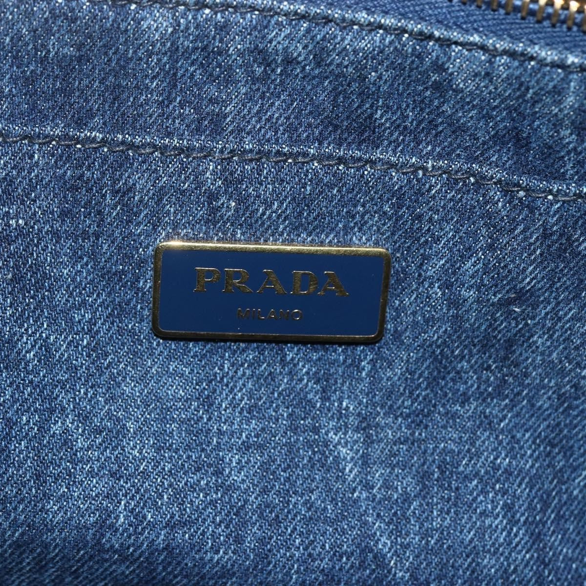 Prada Canapa Tote Denim, BLUE, CANVAS, Tote bag
