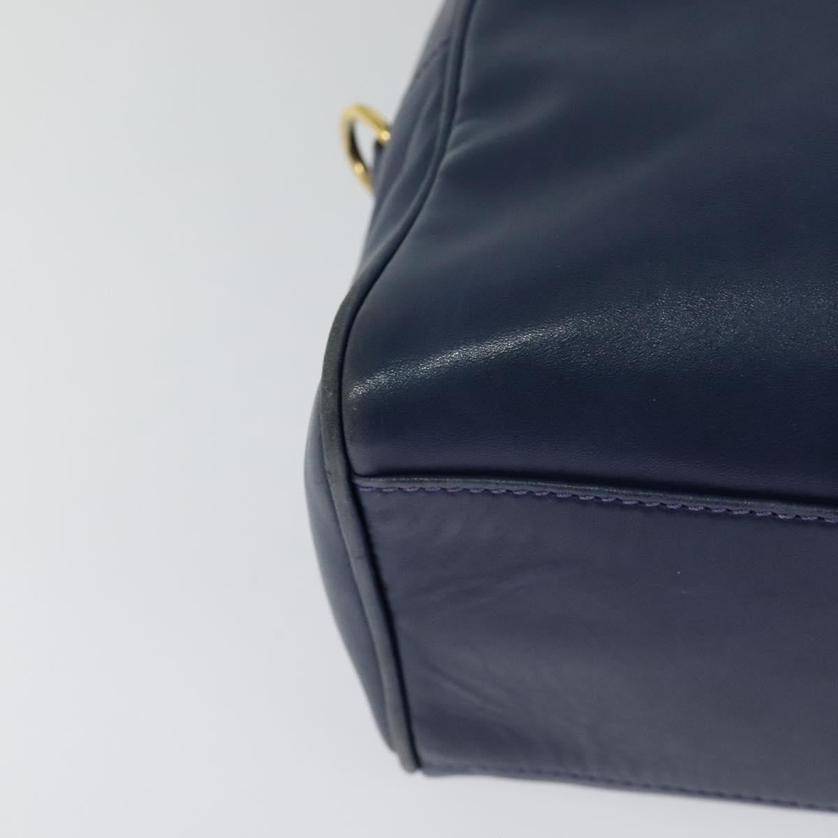 Celine Circle Logo Handbag Leather, BLUE, LEATHER, Handbag