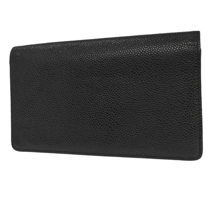 Chanel CHANEL V Stitch Chevron Long Bifold Wallet Pink Chevron, Black, Calfskin, Wallet