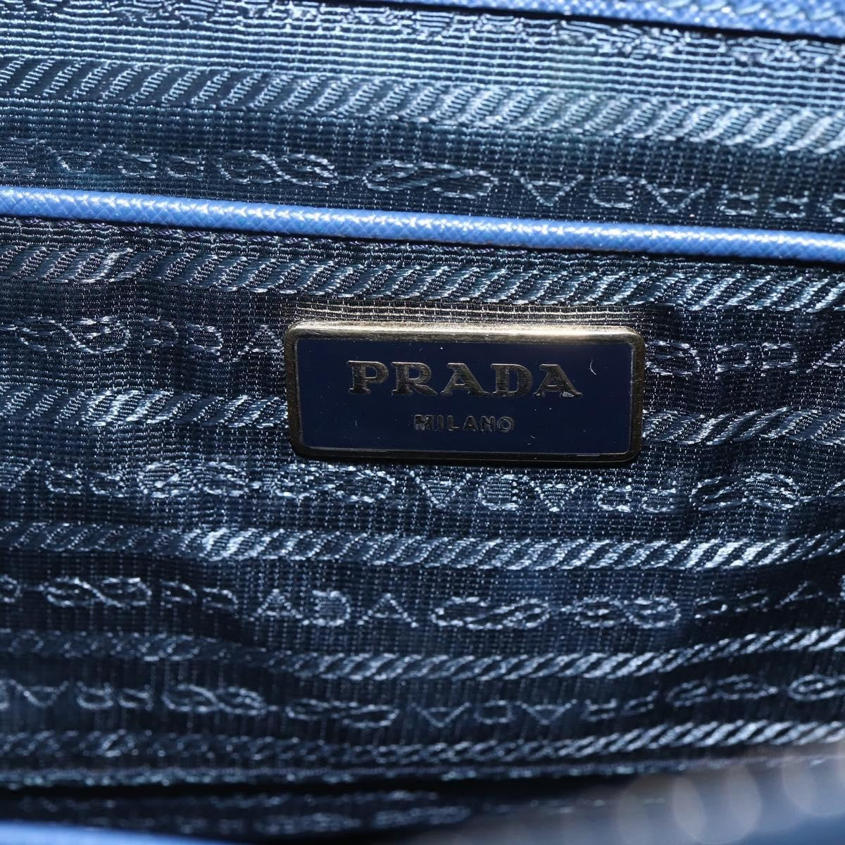 Prada Galleria Double Zip Tote Saffiano Leather, BLUE, LEATHER, Tote bag