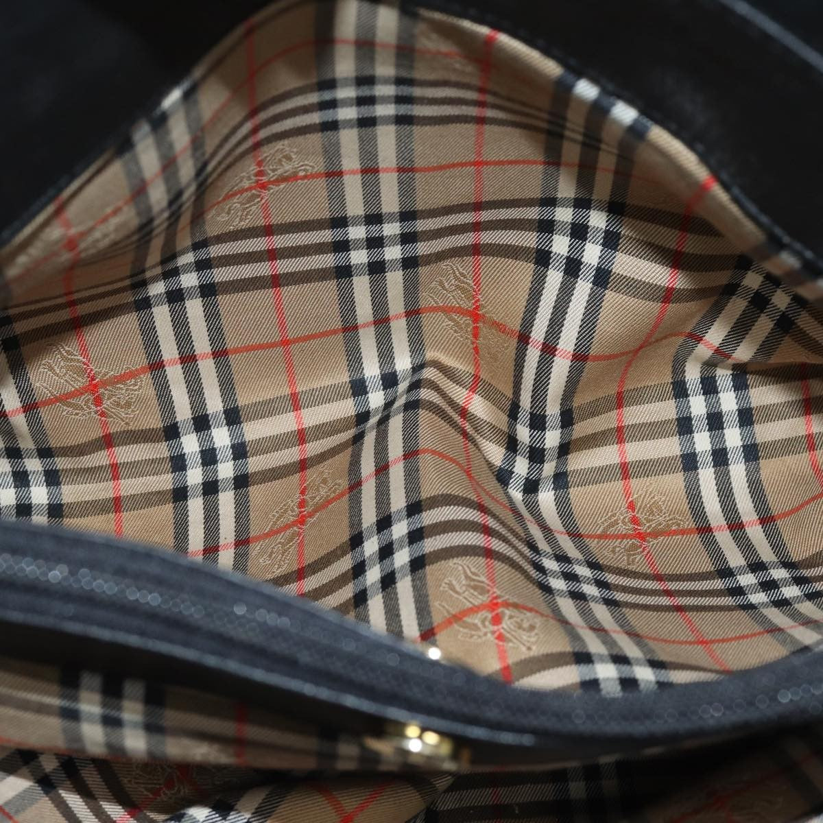 Burberry Vintage Handbag Leather, BLACK, LEATHER, Handbag