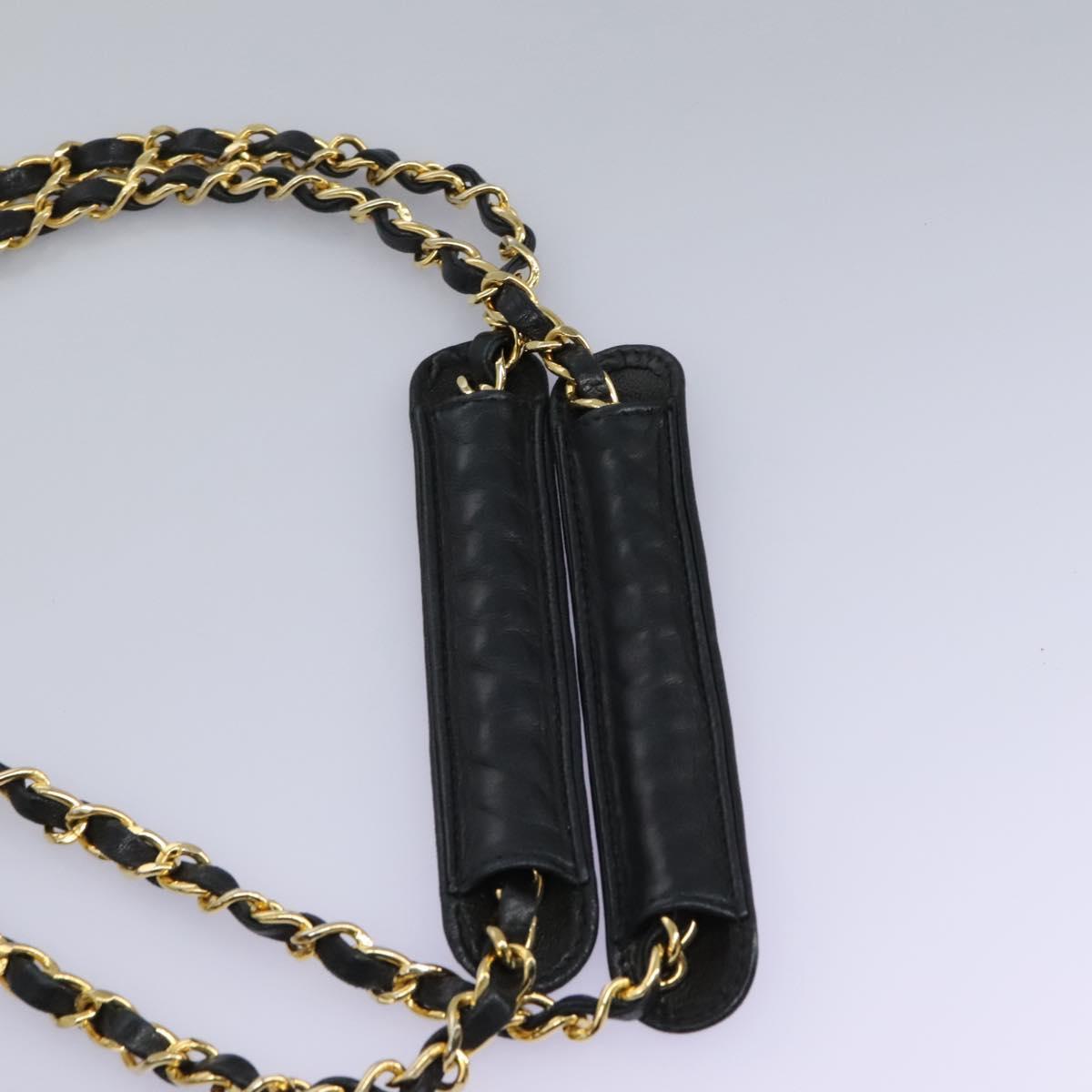 Chanel V Stitch Leather, BLACK, LEATHER, Handbag