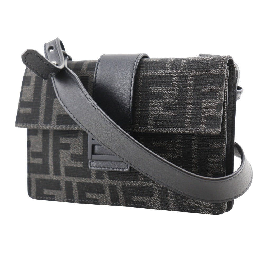Fendi Baguette Convertible Belt Bag Zucca canvas, BLACK, CANVAS, Crossbody bag