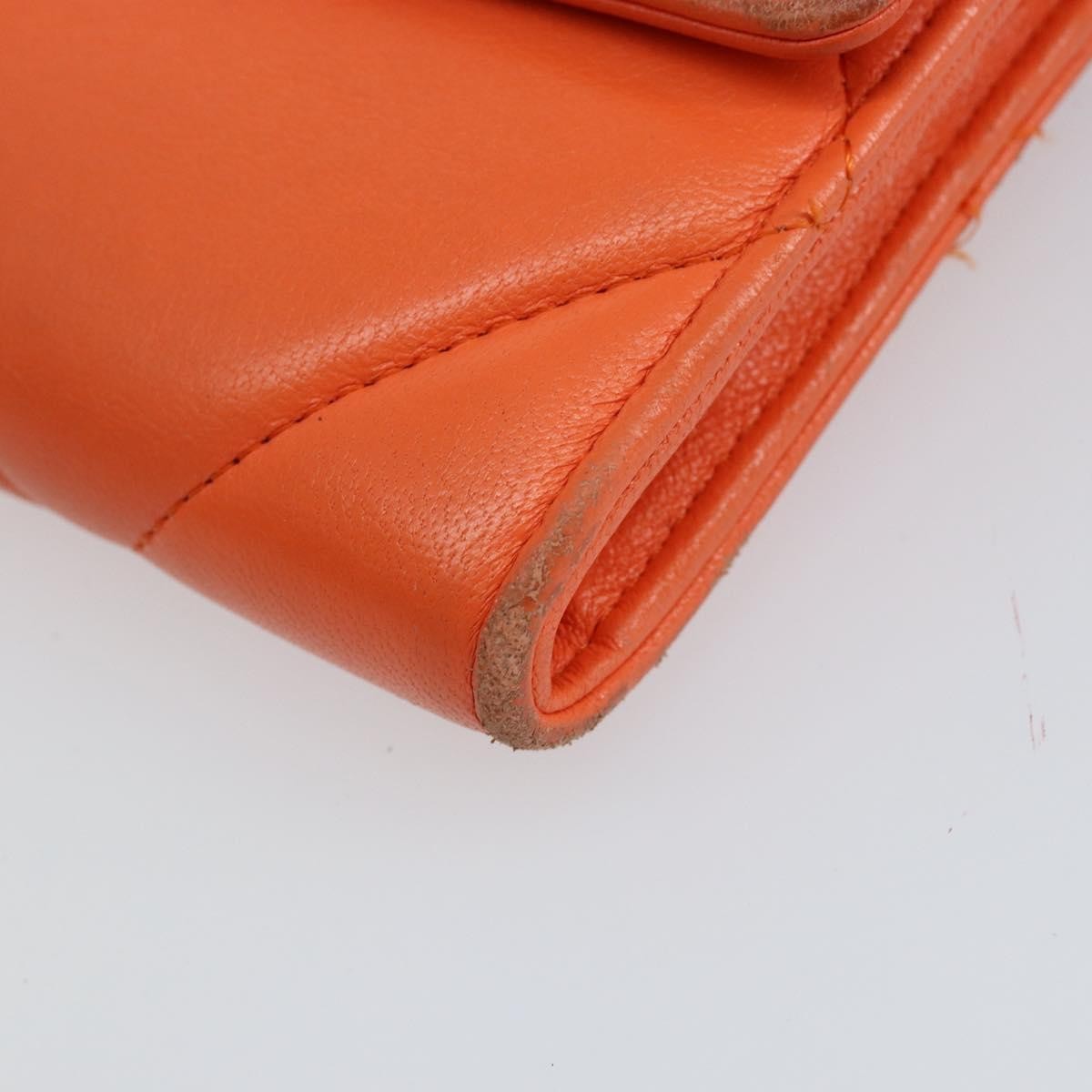 Chanel 19 Flap Wallet Quilted Lambskin, ORANGE, LEATHER, Wallets