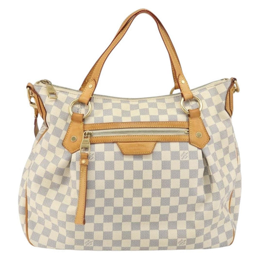 Louis Vuitton Evora Handbag Damier, WHITE, CANVAS, Tote bag