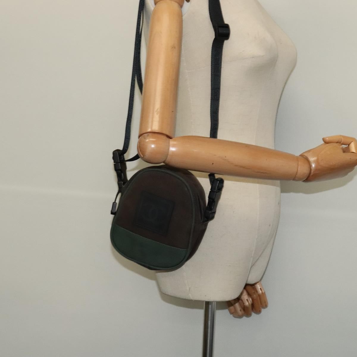 Chanel Sport Line Crossbody Bag Coated Canvas, BROWN, CANVAS, Shoulder bag