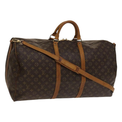 Louis Vuitton Keepall Bandouliere Bag Monogram Canvas, BROWN, CANVAS, Travel bag
