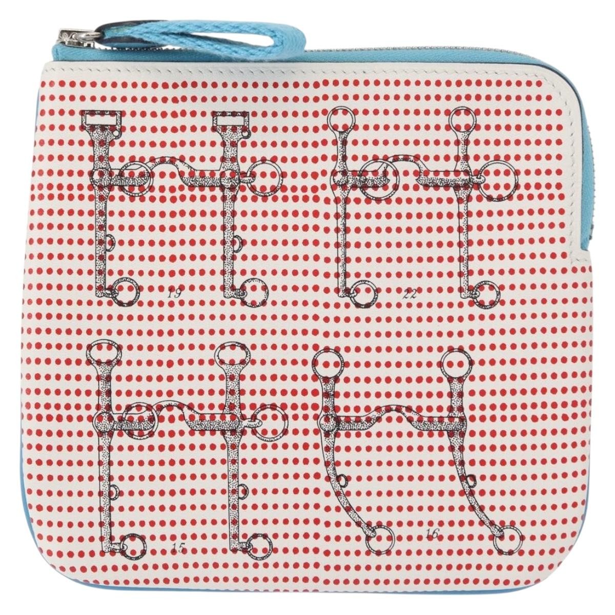 Hermes Carre Pocket Pouch Printed Swift, MULTICOLOUR, LEATHER, Clutche & pouche