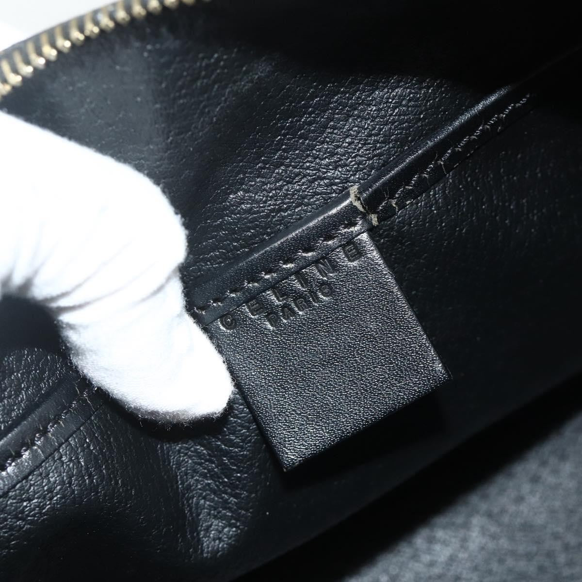 Celine Vintage Macadam Shoulder Bag Macadam Canva  Vinyl, Black, Canvas, Handbag