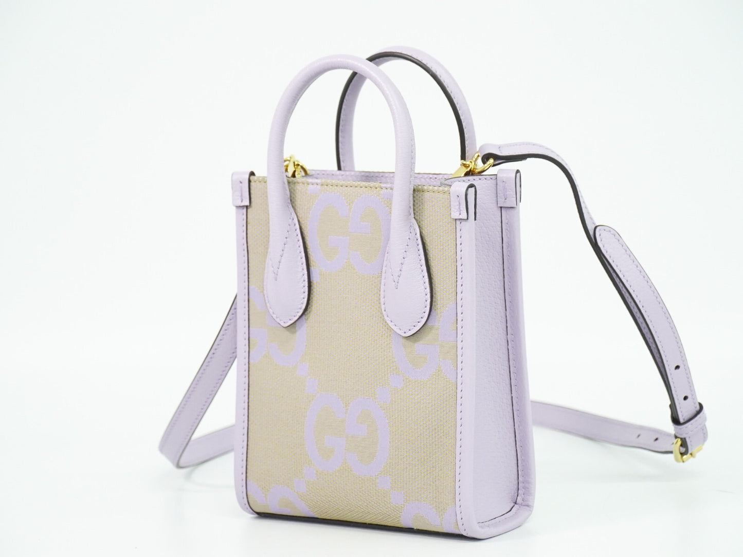 Gucci Vertical Tote Jumbo GG Canvas, PURPLE, CANVAS, Tote bag