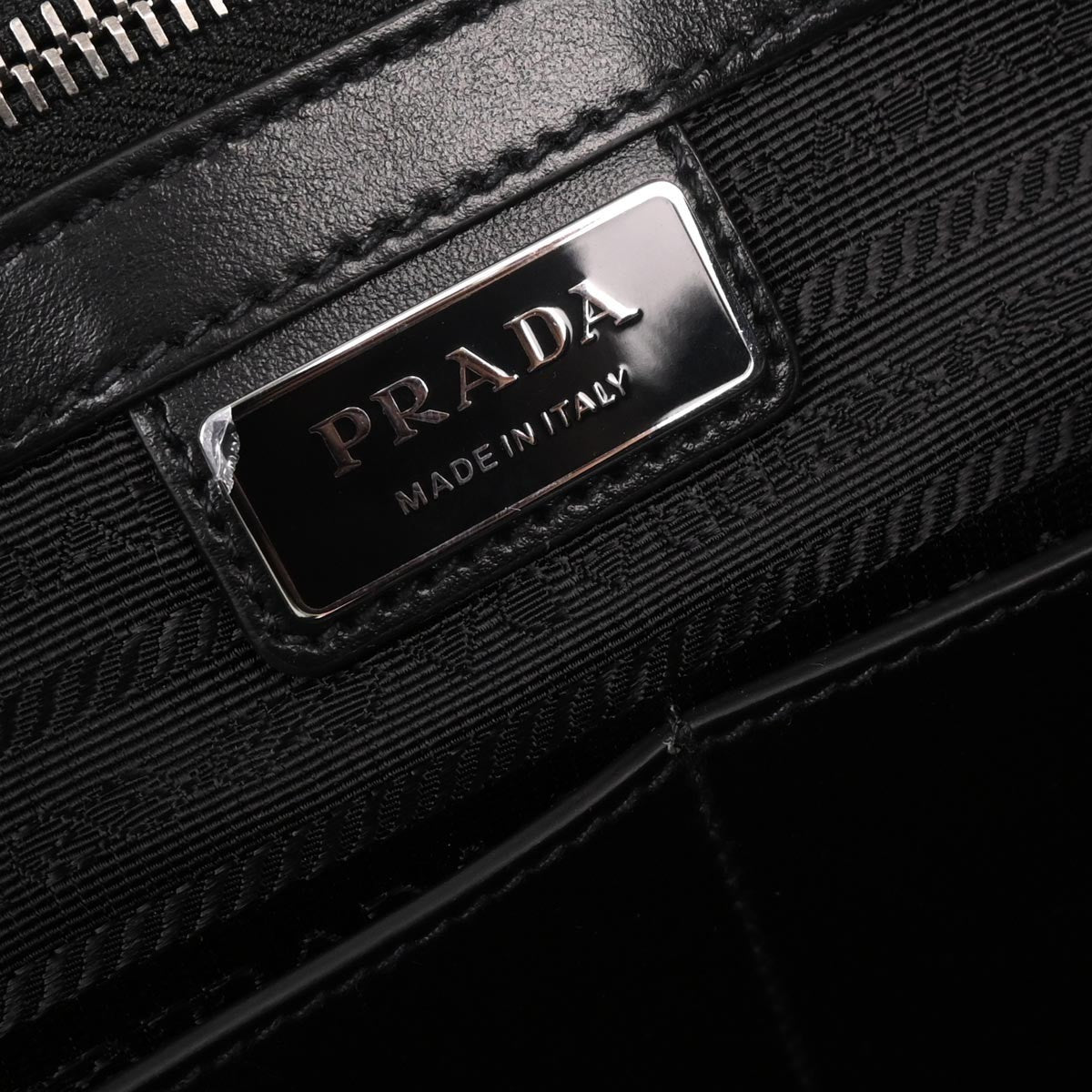 Prada Convertible Zip Around Briefcase Saffiano Leather, BLACK, LEATHER, Handbag
