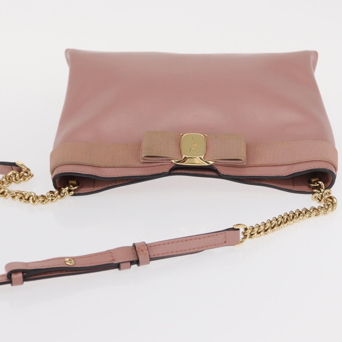 Salvatore Ferragamo Vala Shoulder Bag Leather, PINK, LEATHER, Shoulder bag