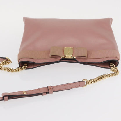 Salvatore Ferragamo Vala Shoulder Bag Leather, PINK, LEATHER, Shoulder bag