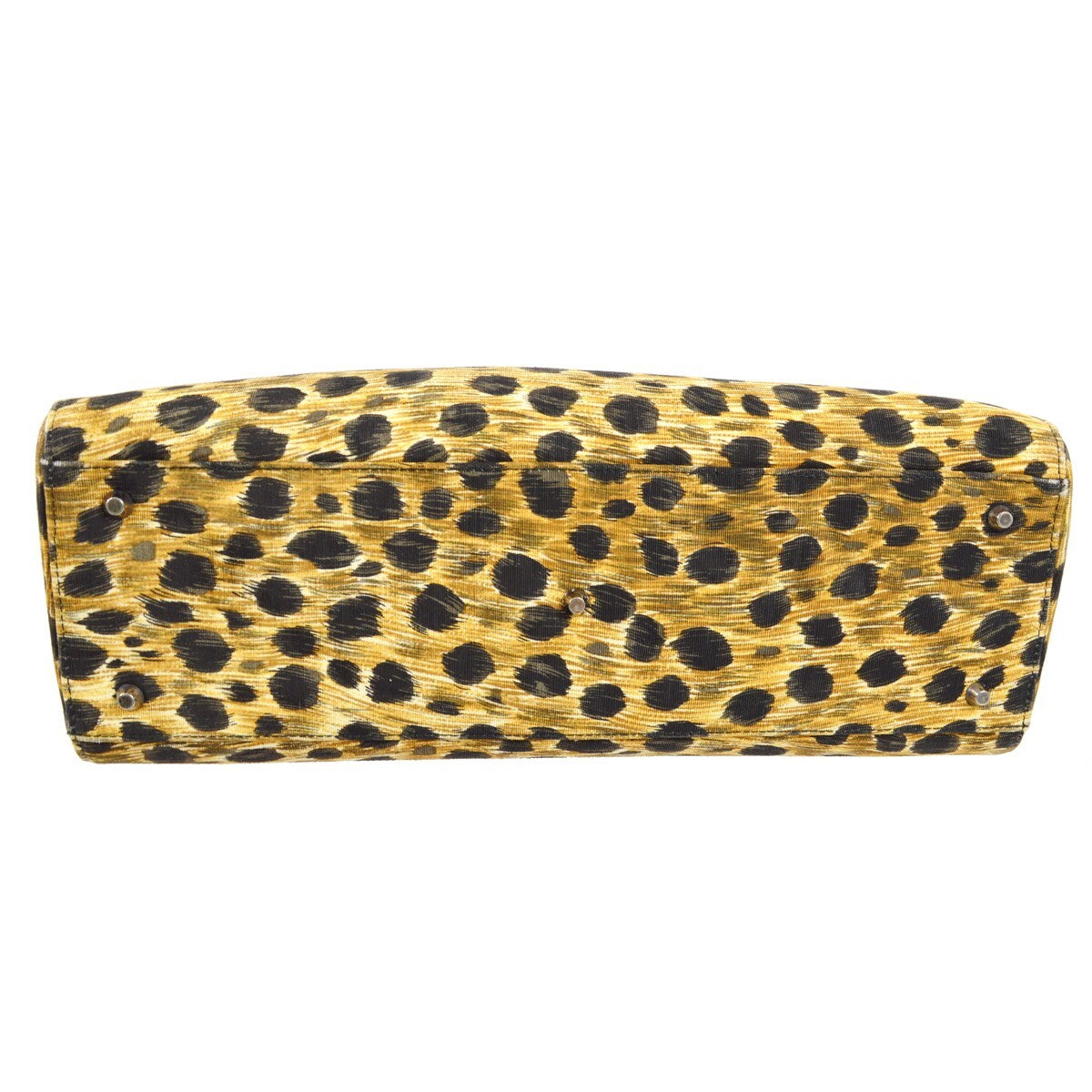 Christian Dior Vintage Lady Dior Bag Printed Cannage Quilt Canvas, YELLOW, CANVAS, Handbag