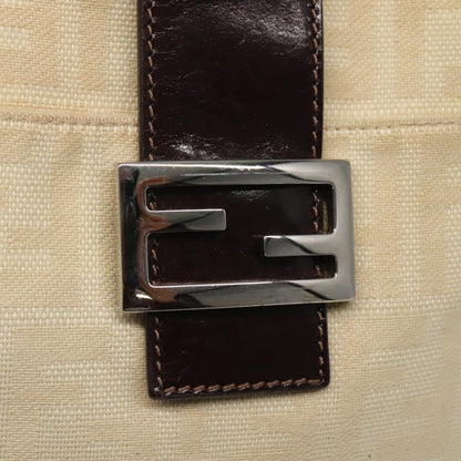 Fendi Vintage FF Belted Hobo Canvas, BEIGE, CANVAS, Shoulder bag