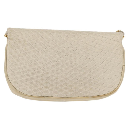 Bally Vintage Shoulder Bag Quilted leather, WHITE, LEATHER, Shoulder bag