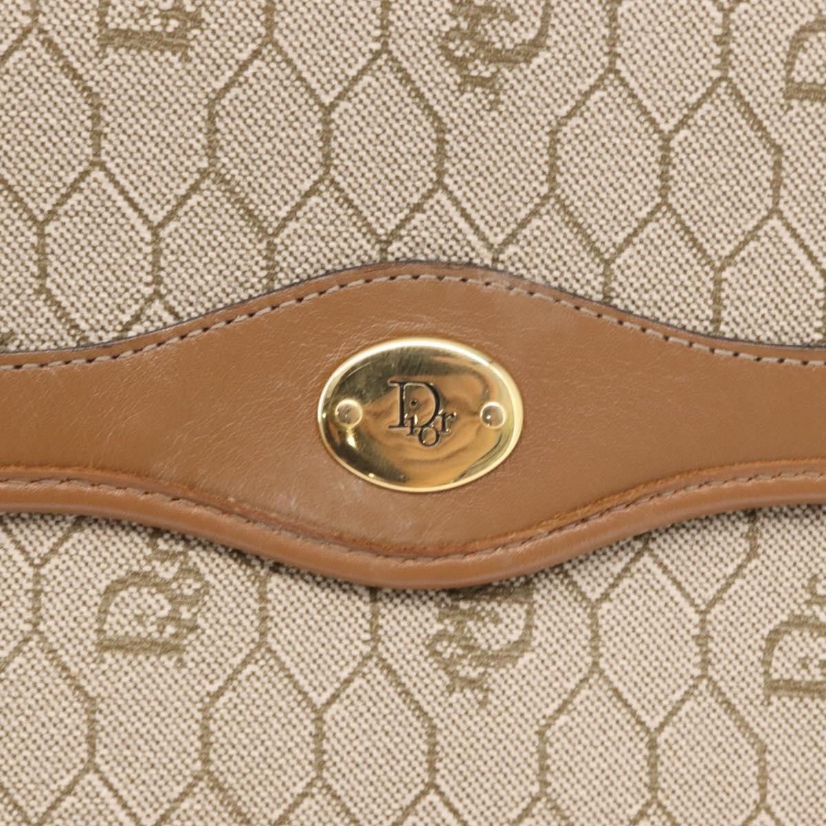 Christian Dior Vintage Honeycomb Handbag Canvas Leather, BEIGE, CANVAS, Handbag