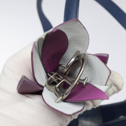 Christian Dior Blossom Handbag Leather, BLUE, LEATHER, Tote bag