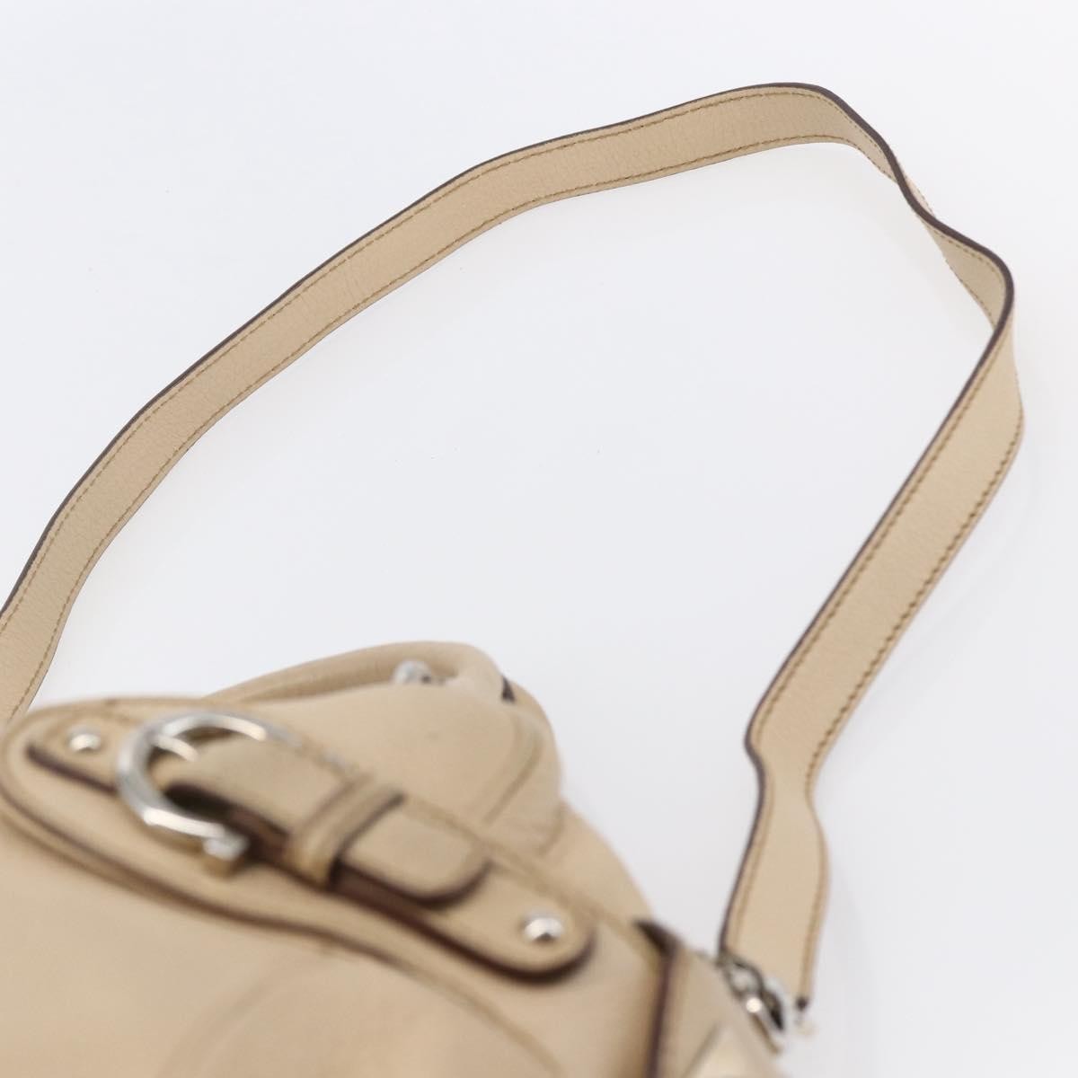 Salvatore Ferragamo Gancini handbag Leather, BEIGE, LEATHER, Shoulder bag