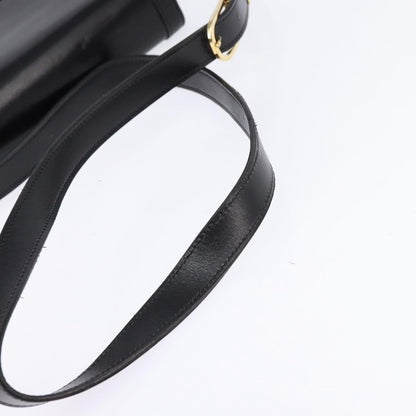 Christian Dior Flap Shoulder Bag Leather, BLACK, LEATHER, Shoulder bag