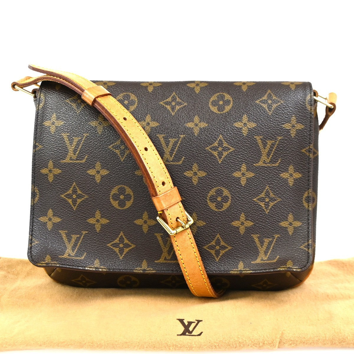 Louis Vuitton Musette Tango Handbag Monogram Canvas, Brown, Canvas, Shoulder Bag