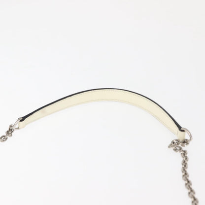 Prada Chain Crossbody Bag Vernice Saffiano Leather, WHITE, LEATHER, Shoulder bag